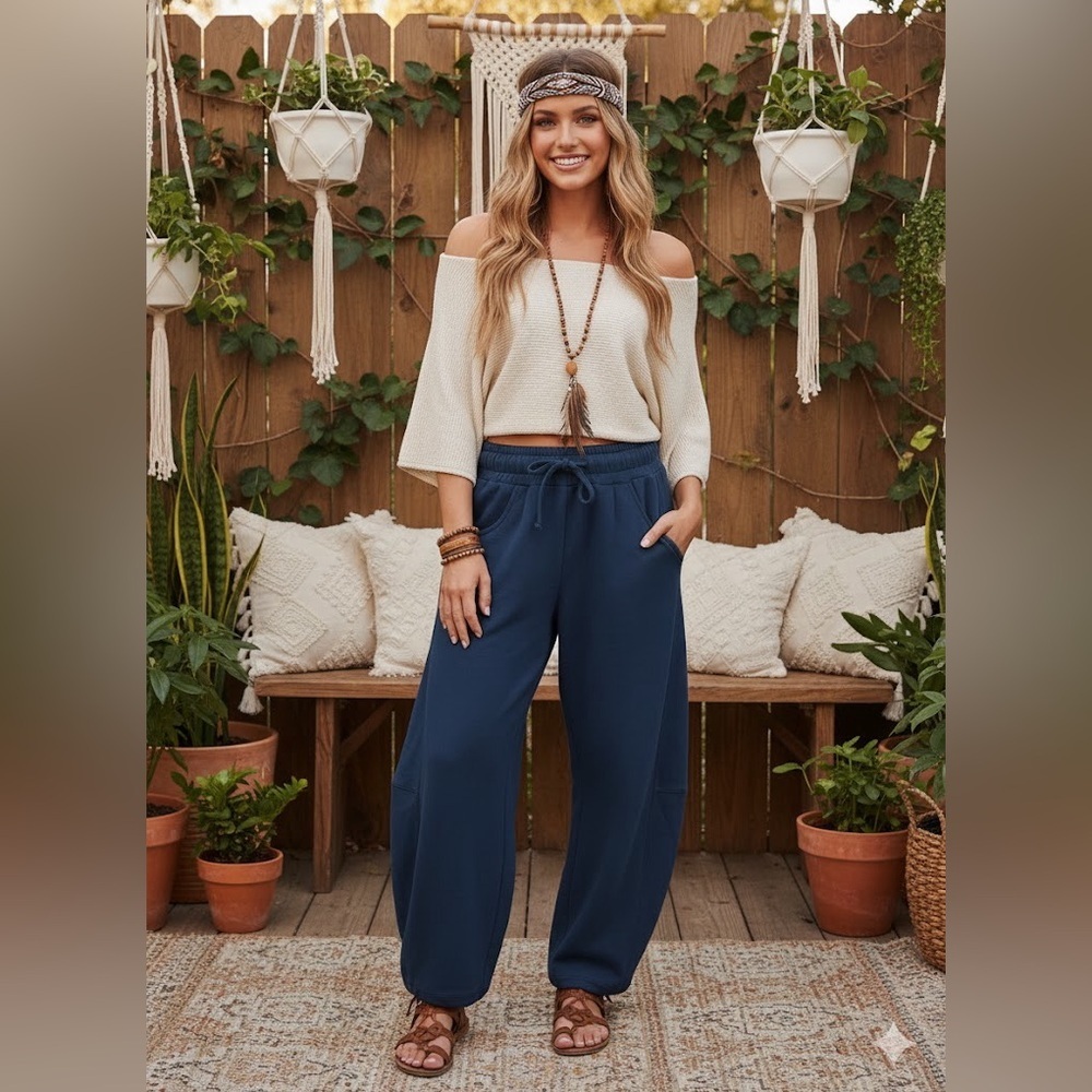 Women's Barrel Wide-Leg Jogger Pants